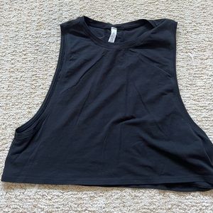 lululemon all yours black cropped tank top size 8